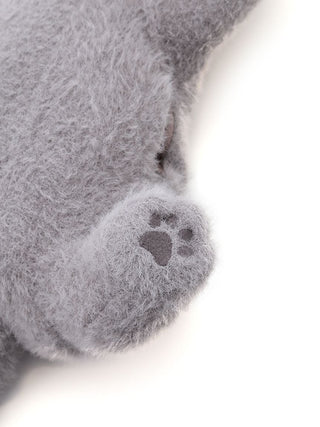 Close-up of CAT Plush Tissue Holder showing the soft, fluffy grey paw detail.
