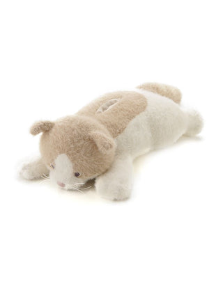 CAT Plush Tissue Holder - Soft beige and white cat-shaped decor, perfect for home or office, by Gelato Pique USA.