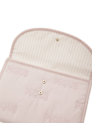 Open PIQUE Quilting Pocketbook Case L by Gelato Pique USA, showcasing its elegant design and ample storage. Premium loungewear accessory.