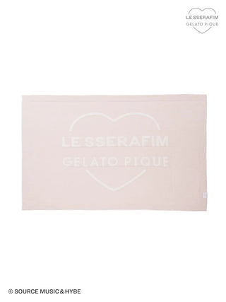 LE SSERAFIM Smoothie Lap Blanket by Gelato Pique USA, premium loungewear and sleepwear, beige with heart design, pre-order available.