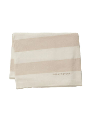 Smoothie Lite 2BD Blanket by Gelato Pique USA - Premium Loungewear & Sleepwear, Compact Travel Knit with Embroidered Logo, 2-Color Border