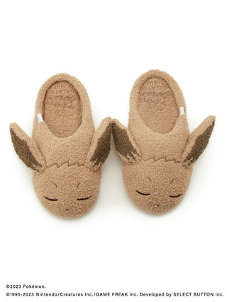 Pokémon Sleep Baby Moco Eevee Room Shoes, soft plush slippers with Eevee design and adorable ears, perfect for cozy indoor wear.