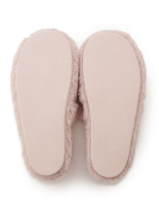 Bottom view of Gelato Pique's Eco Fur Fuzzy Slippers showing soft sole and plush faux fur exterior for cozy comfort.