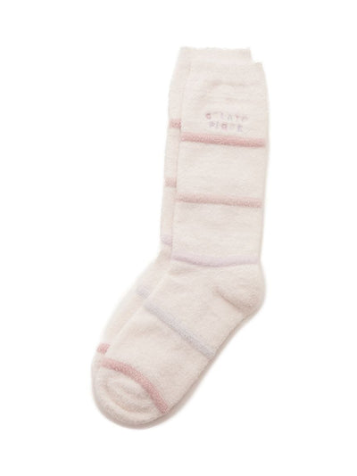 Smoothie Colorful Border Fuzzy Socks gelato pique