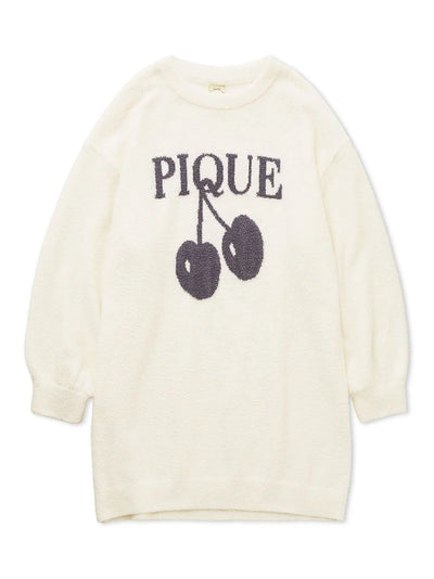 Baby Moco Cherry Jacquard Sweater Dress gelato pique