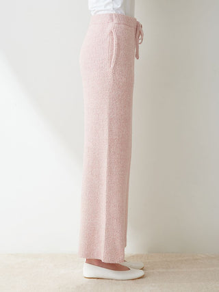 Melange Hot Moco Ribbed Lounge Pants in pink, Women's Loungewear Pants Pajamas & Sleep Pants at Gelato Pique USA.