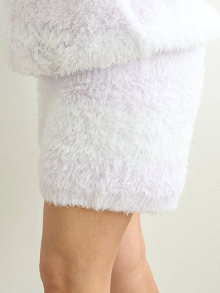 Fluffy Pique Monster Lounge Shorts in mint, perfect for Halloween, featuring plush, soft texture for cozy wear.