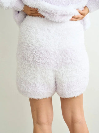 Fluffy Pique Monster Lounge Shorts for Halloween in mint color, with plush texture ideal for cozy comfort.