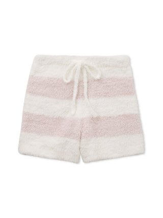Gelato 2 Border Lounge Shorts with two-tone pastel border pattern, plush fabric, and drawstring waist for comfort and style.