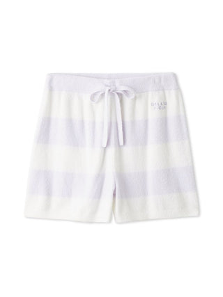 Smoothie 2-Border Lounge Shorts by Gelato Pique USA, cozy and stylish premium loungewear in white with a drawstring waist.