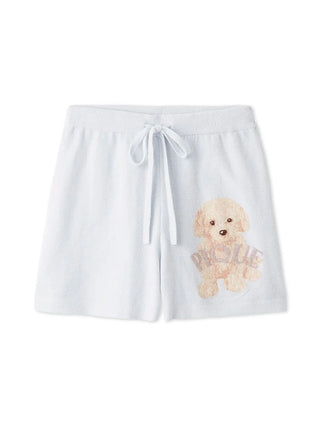 Premium loungewear Gelato Pique USA Toy Poodle Jacquard Lounge Shorts, unisex sleepwear with poodle design and soft knit material.