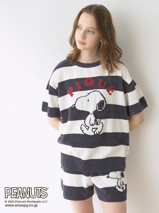 SNOOPY PEANUTS Oversized Loungewear Tops in border , Women's Pullover Sweaters at Gelato Pique USA