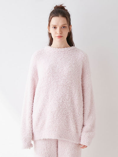 Oversized Fluffy Yarn Pullover Tops gelato pique