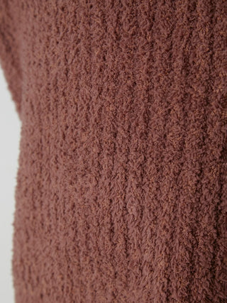 [Bitter] Baby Moco Melange V-Neck  Ribbed Knit Lounge Pullover in Brown, Women's Pullover Sweaters at Gelato Pique USA.