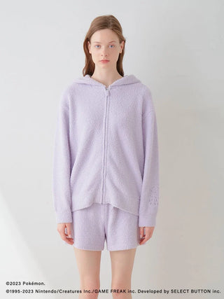 Pokémon Sleep Baby Moco Ditto Hoodie & Shorts Set in pastel purple, featuring a cozy fabric design. Ideal for casual wear.