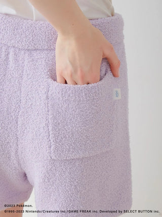 Fluffy purple shorts from Pokémon Sleep Baby Moco Ditto Hoodie & Shorts Set, featuring a side pocket detail.