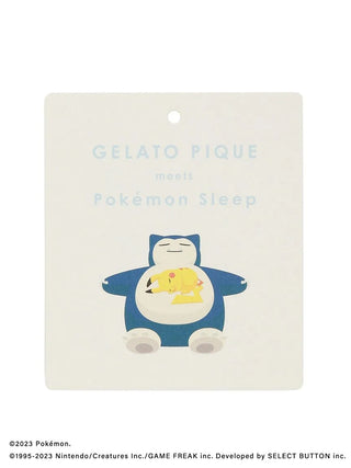 Illustration of Snorlax with Pikachu from Pokémon Sleep on a Gelato Pique tag, ©2023 Pokémon.