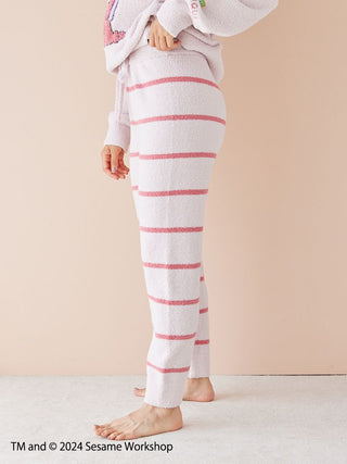 Side view of striped pajama pants in the Sesame Street Baby Moco fabric, showcasing softness and comfort for children.