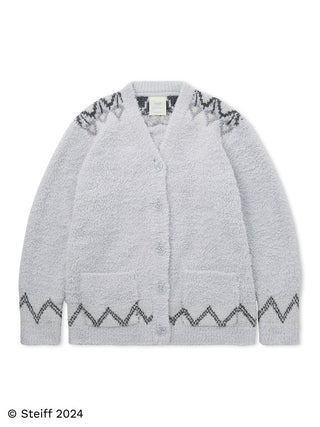 Steiff Fair Isle Pattern Fuzzy Cardigan with elegant design and plush material, perfect for stylish layering and cozy comfort.