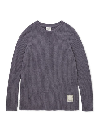 Gray ribbed Hot Smoothie Rib Pullover Sweater by Gelato Pique, offering warmth and style for cozy loungewear on chilly days.