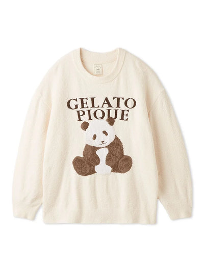 Panda Jacquard Pullover Sweater gelato pique