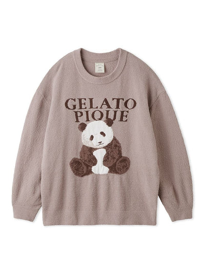Panda Jacquard Pullover Sweater gelato pique