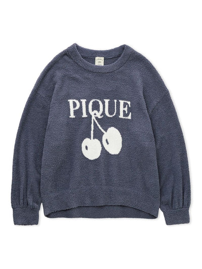 Baby Moco Cherry Jacquard Pullover Sweater gelato pique