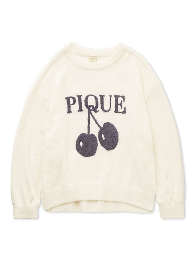 Baby Moco Cherry Jacquard Pullover Sweater gelato pique