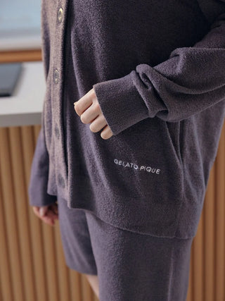Gelato Pique USA Smoothie Lite Cardigan, premium loungewear and sleepwear, wearable as a light jacket, embroidered, thin knit.