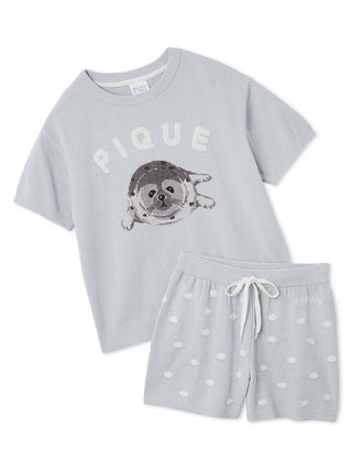 Women's Seal Jacquard Lounge Pullover & Shorts Set