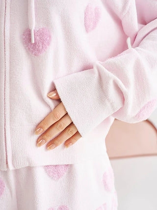 Heart Jacquard Cropped Hoodie