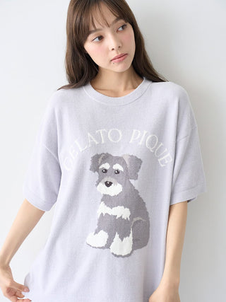 Schnauzer Airy Moco Jacquard Pullover & Shorts Set