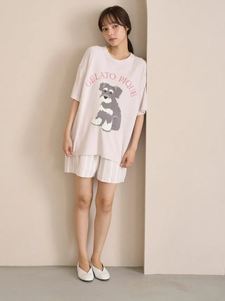 Schnauzer Airy Moco Jacquard Pullover & Shorts Set