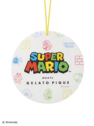 Super Mario meets Gelato Pique tag with game character icons and colorful logo design.