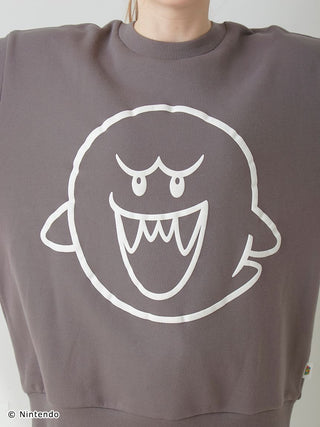 Unisex fleece pullover with Boo puff print, featuring a soft, fluffy, cotton-lined fabric - part of the SUPER MARIO™️ set.