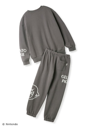 SUPER MARIO™️ Unisex Fleece Pullover & Long Pants Set with Puff Print, featuring Mario and Boo designs, elastic hems, soft cotton fabric.