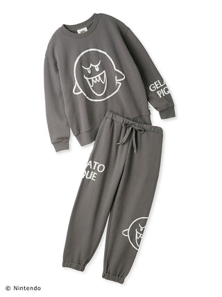 SUPER MARIO™️ unisex fleece pullover and pants set with Boo print, elastic hems, and soft cotton fabric by Nintendo.