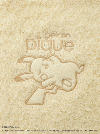 Close-up of Pikachu design on fluffy material from GELATO pique Pokémon Sleep Hoodie & Shorts Set.