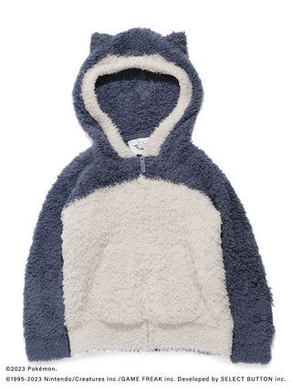 Pokémon Sleep Men's GELATO Snorlax Hoodie, fluffy navy and cream, cozy loungewear.