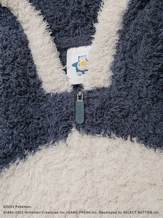 Close-up of GELATO Snorlax Hoodie showcasing the soft, fluffy fabric texture from Pokémon Sleep collection.