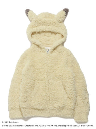 Men's GELATO Pikachu Hoodie from Pokémon Sleep Collection - Fluffy yellow hoodie with Pikachu ear design for cozy wear.