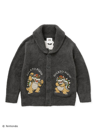 SUPER MARIO™️ Unisex Baby Moco cardigan featuring Bowser design, soft and fluffy fabric by Gelato Pique.