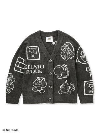 Super Mario women's Baby Moco cardigan with character patterns, soft and fluffy Baby Moco material, perfect for cozy wear.