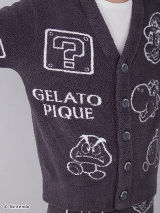 Men's SUPER MARIO™️ cardigan with character patterns, featuring soft Baby Moco fabric and gelato pique design.