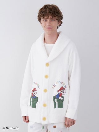 Unisex Super Mario Baby Moco Jacquard Shawl Cardigan - soft, fluffy knitwear featuring Mario design, perfect for cozy comfort.