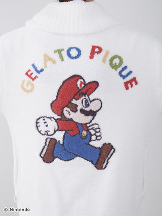 Super Mario unisex shawl cardigan by Gelato Pique, featuring Baby Moco soft fabric and colorful Mario graphic on the back.