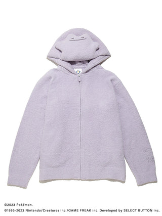 Pokémon Sleep men's Ditto hoodie in light purple, cozy Baby Moco fabric, featuring Ditto face design.