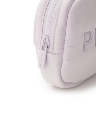 Close-up of Marshmallow Motif Tissue Pouch with soft fabric and zip closure, featuring elegant design by Gelato Pique USA.
