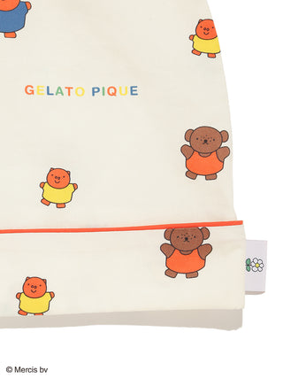 Patterned flannel nightcap with Dick Bruna characters, "Aunt Alice's Party" design, collaboration with GELATO PIQUE.