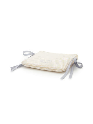 Striped Ribbon Tissue Pouch with elegant ribbon accents, crafted from soft cotton-blend fabric for stylish storage.